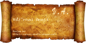 Várnai Anett névjegykártya
